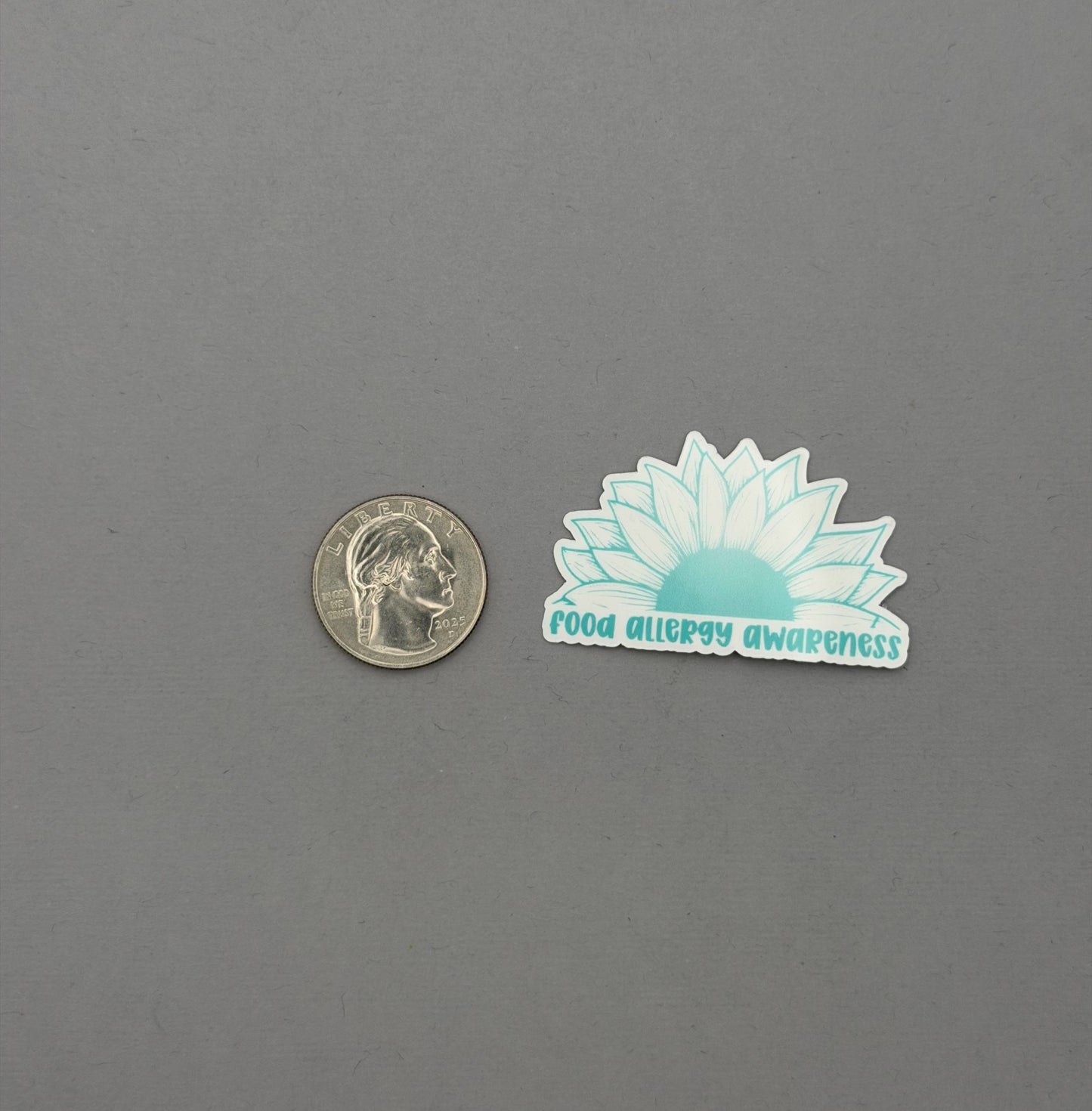 Food Allergy Awareness Sunflower Sticker or Magnet