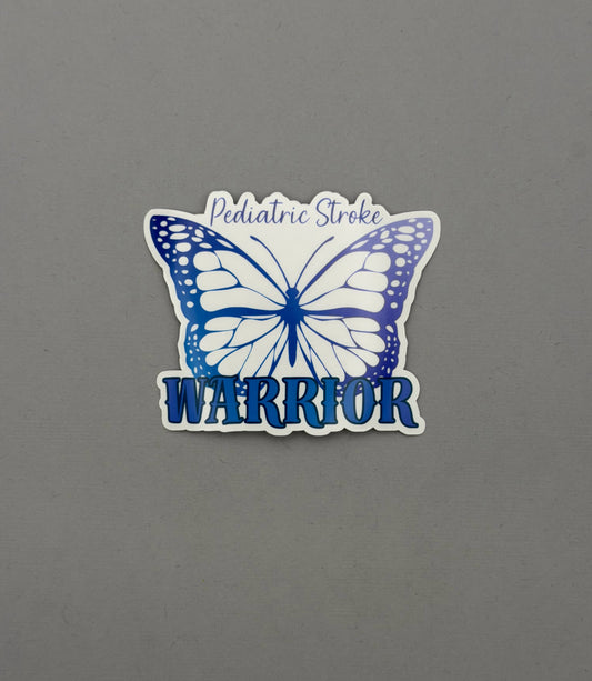 Pediatric Stroke Warrior Butterfly Sticker or Magnet