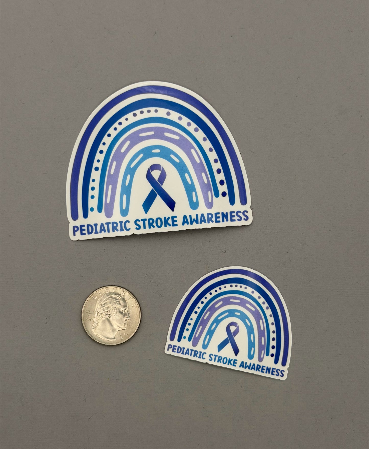 Pediatric Stroke Awareness Rainbow Sticker or Magnet