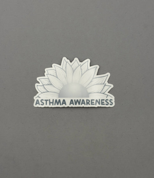 Asthma Awareness Sunflower Sticker or Magnet