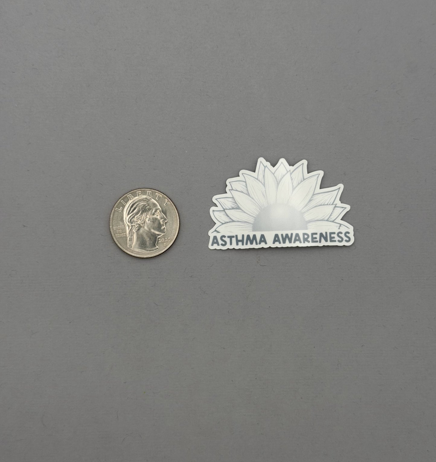 Asthma Awareness Sunflower Sticker or Magnet