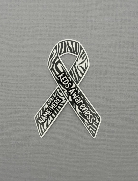 kEDS Awareness Custom Ribbon Sticker or Magnet |  kyphoscoliotic Ehlers-Danlos Syndrome