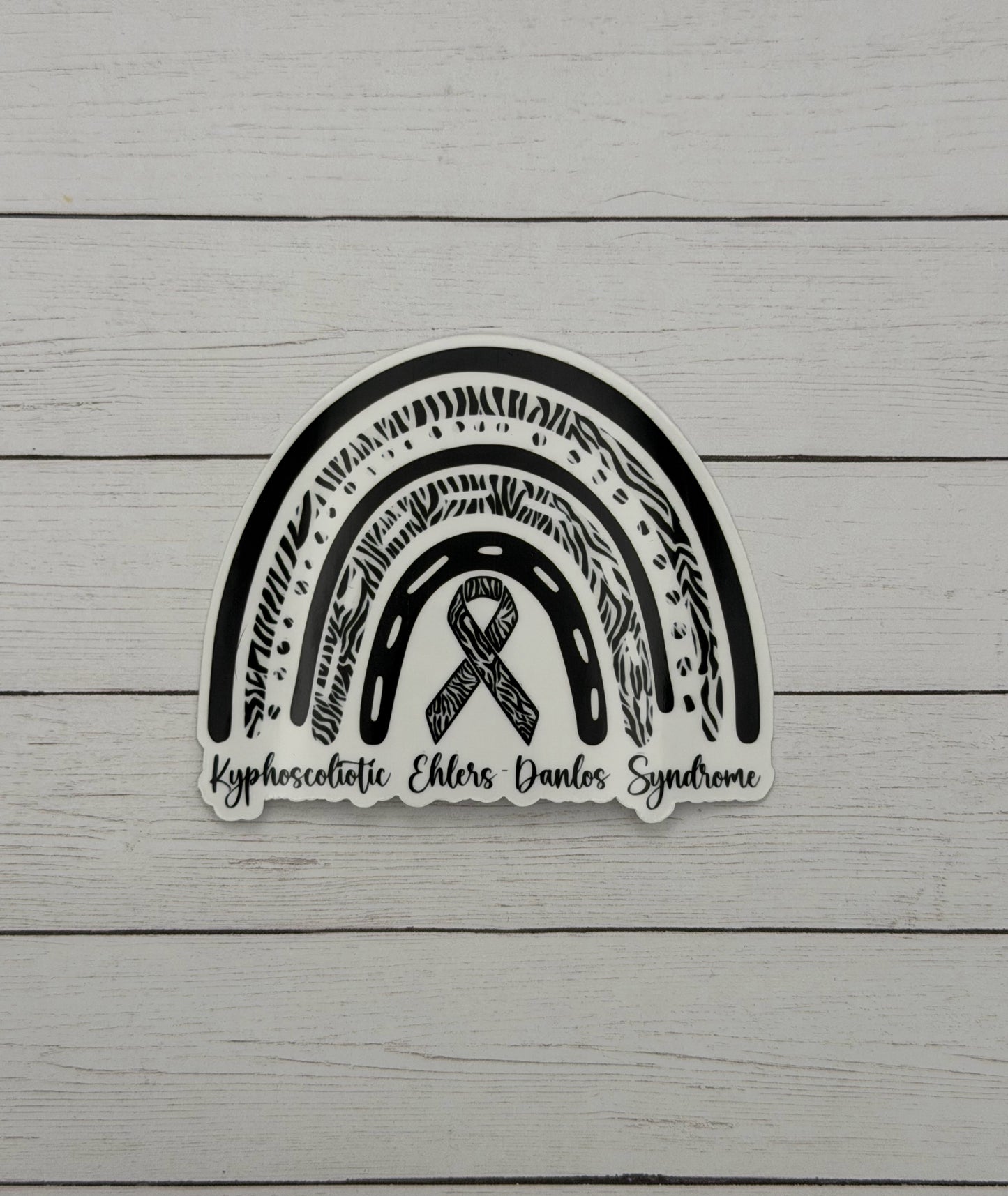 kEDS Awareness Rainbow Sticker or Magnet |  kyphoscoliotic Ehlers-Danlos Syndrome