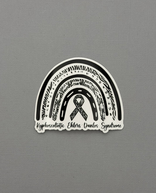 kEDS Awareness Rainbow Sticker or Magnet |  kyphoscoliotic Ehlers-Danlos Syndrome