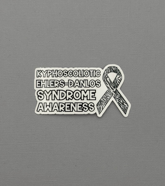 kEDS Awareness with Ribbon Sticker or Magnet |  kyphoscoliotic Ehlers-Danlos Syndrome