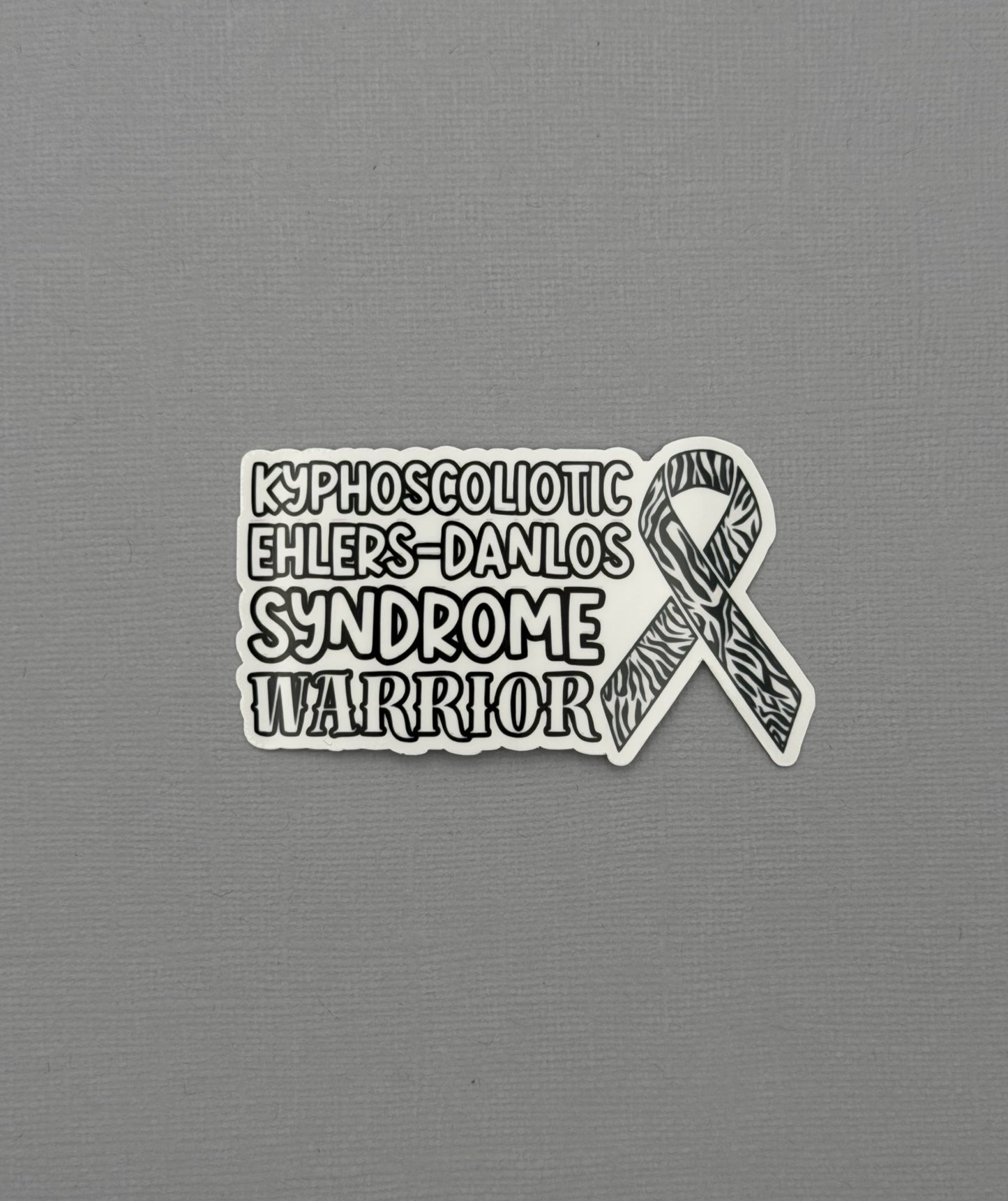 kEDS Warrior with Ribbon Sticker or Magnet |  kyphoscoliotic Ehlers-Danlos Syndrome
