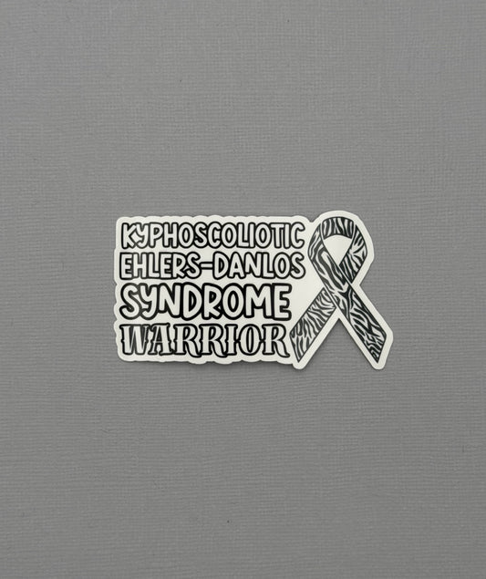 kEDS Warrior with Ribbon Sticker or Magnet |  kyphoscoliotic Ehlers-Danlos Syndrome