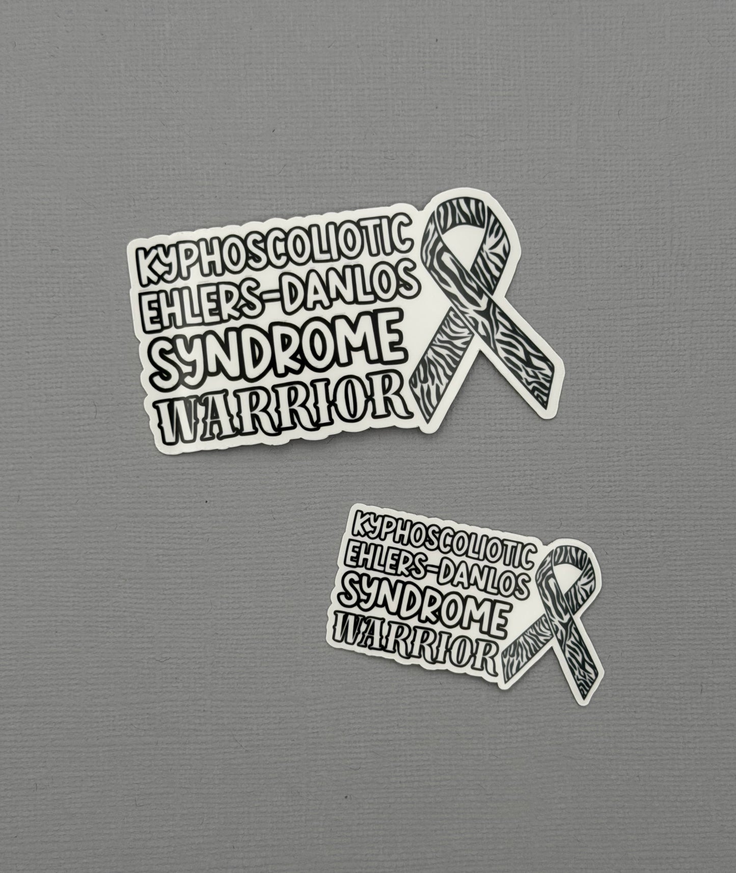 kEDS Warrior with Ribbon Sticker or Magnet |  kyphoscoliotic Ehlers-Danlos Syndrome