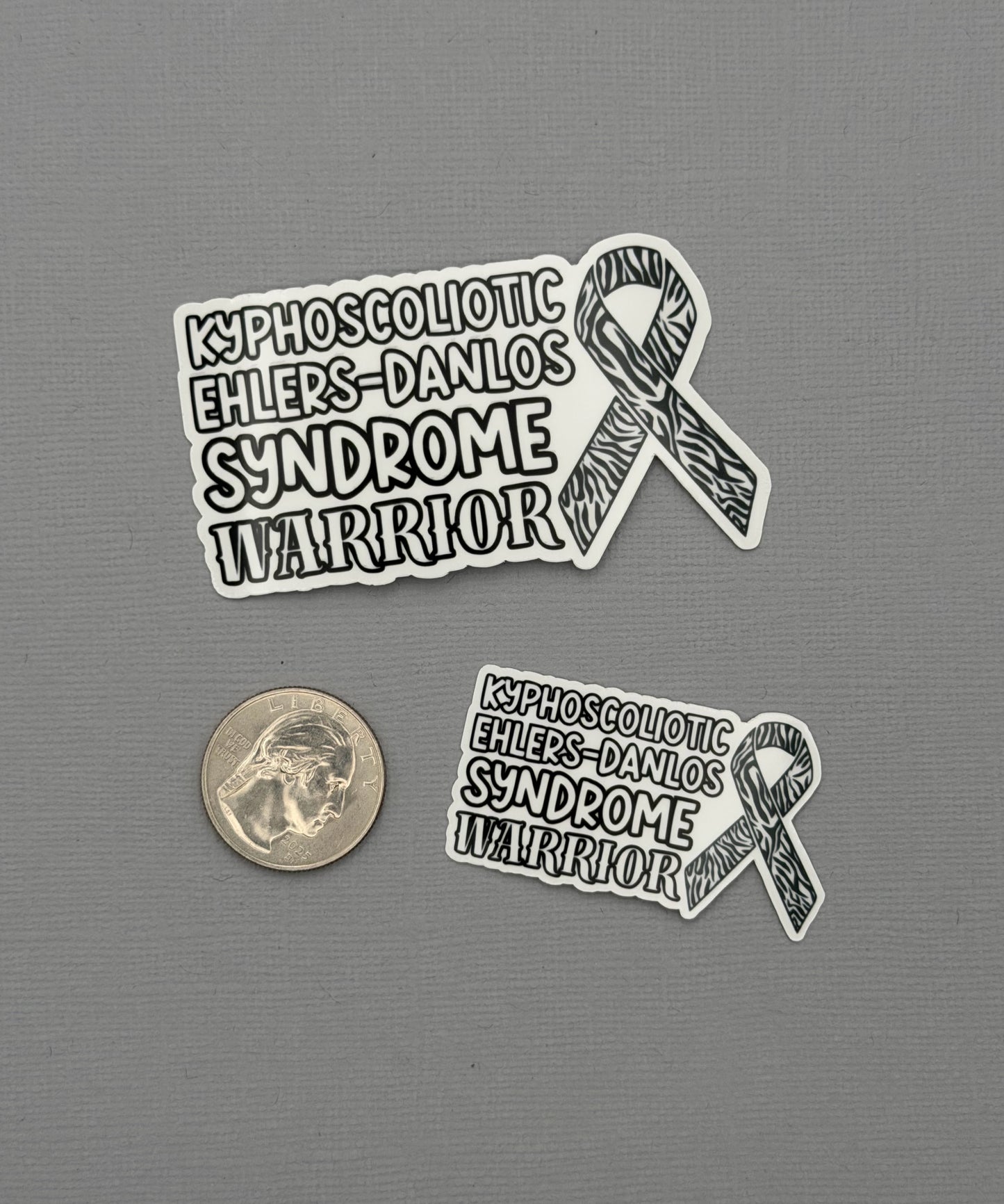 kEDS Warrior with Ribbon Sticker or Magnet |  kyphoscoliotic Ehlers-Danlos Syndrome