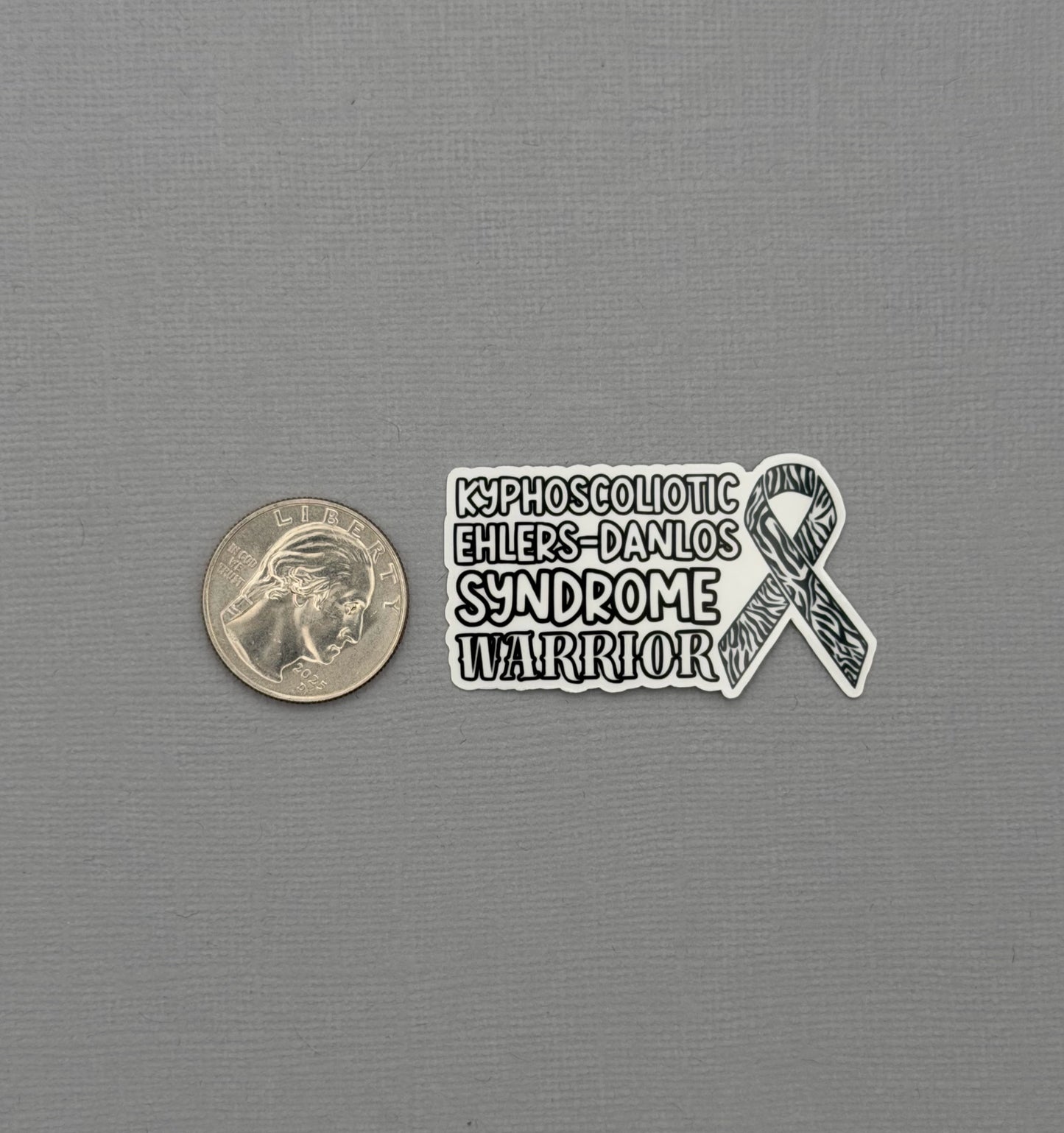 kEDS Warrior with Ribbon Sticker or Magnet |  kyphoscoliotic Ehlers-Danlos Syndrome