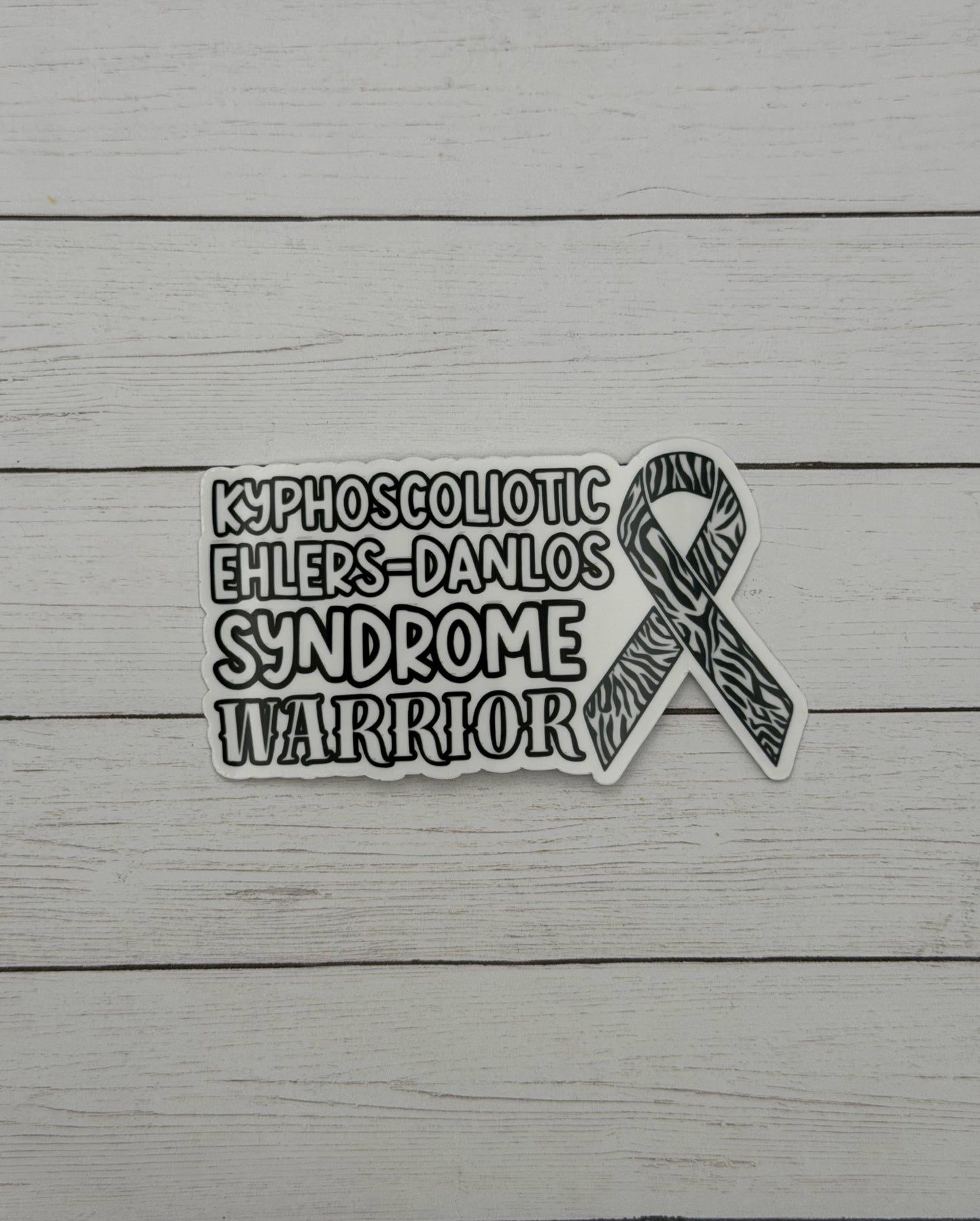 kEDS Warrior with Ribbon Sticker or Magnet |  kyphoscoliotic Ehlers-Danlos Syndrome