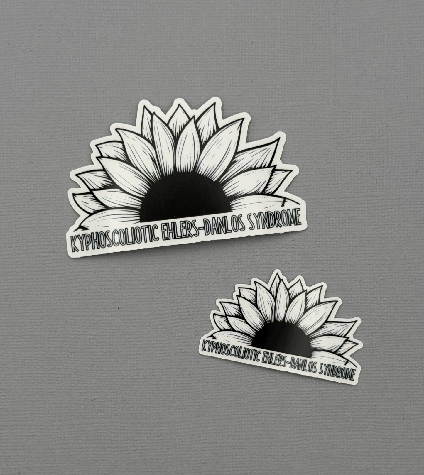 kEDS Awareness Sunflower Sticker or Magnet |  kyphoscoliotic Ehlers-Danlos Syndrome