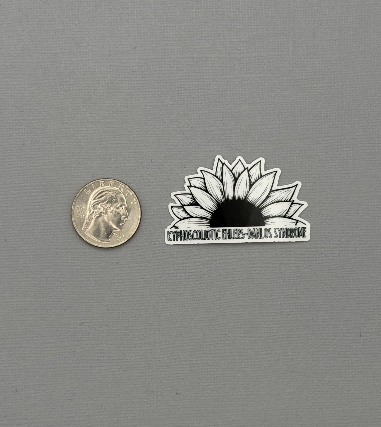 kEDS Awareness Sunflower Sticker or Magnet |  kyphoscoliotic Ehlers-Danlos Syndrome