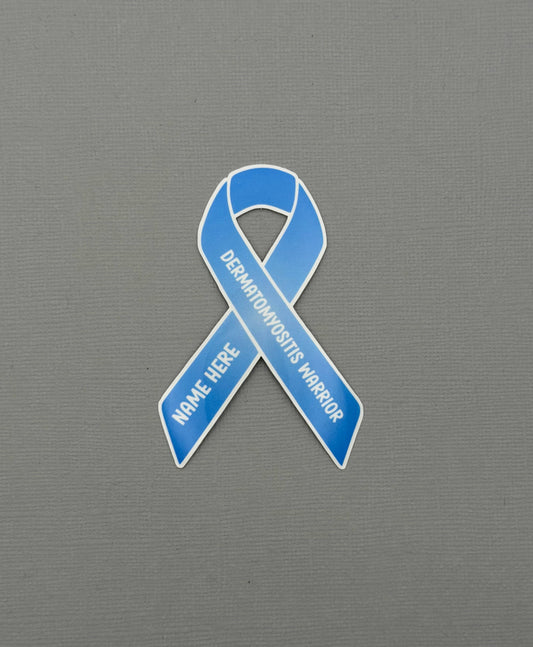 Dermatomyositis Warrior Custom Ribbon Sticker
