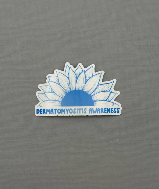 Dermatomyositis Awareness Sunflower Sticker or Magnet