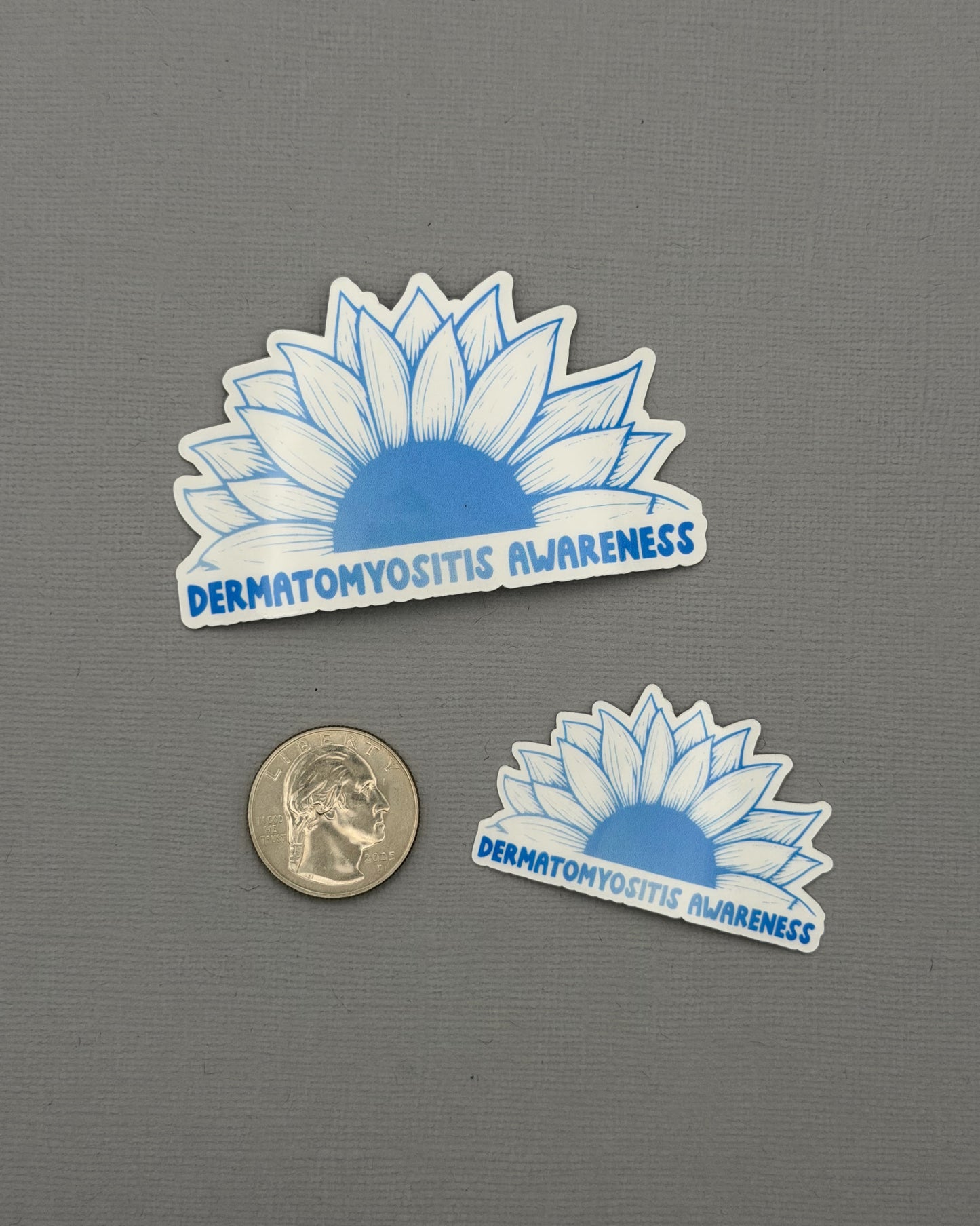 Dermatomyositis Awareness Sunflower Sticker or Magnet