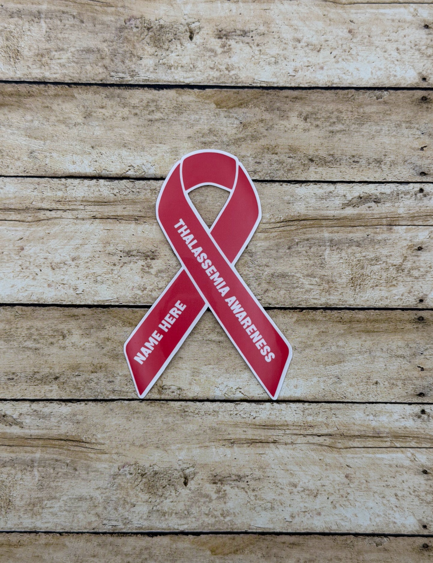Thalassemia Awareness Custom Ribbon Sticker or Magnet