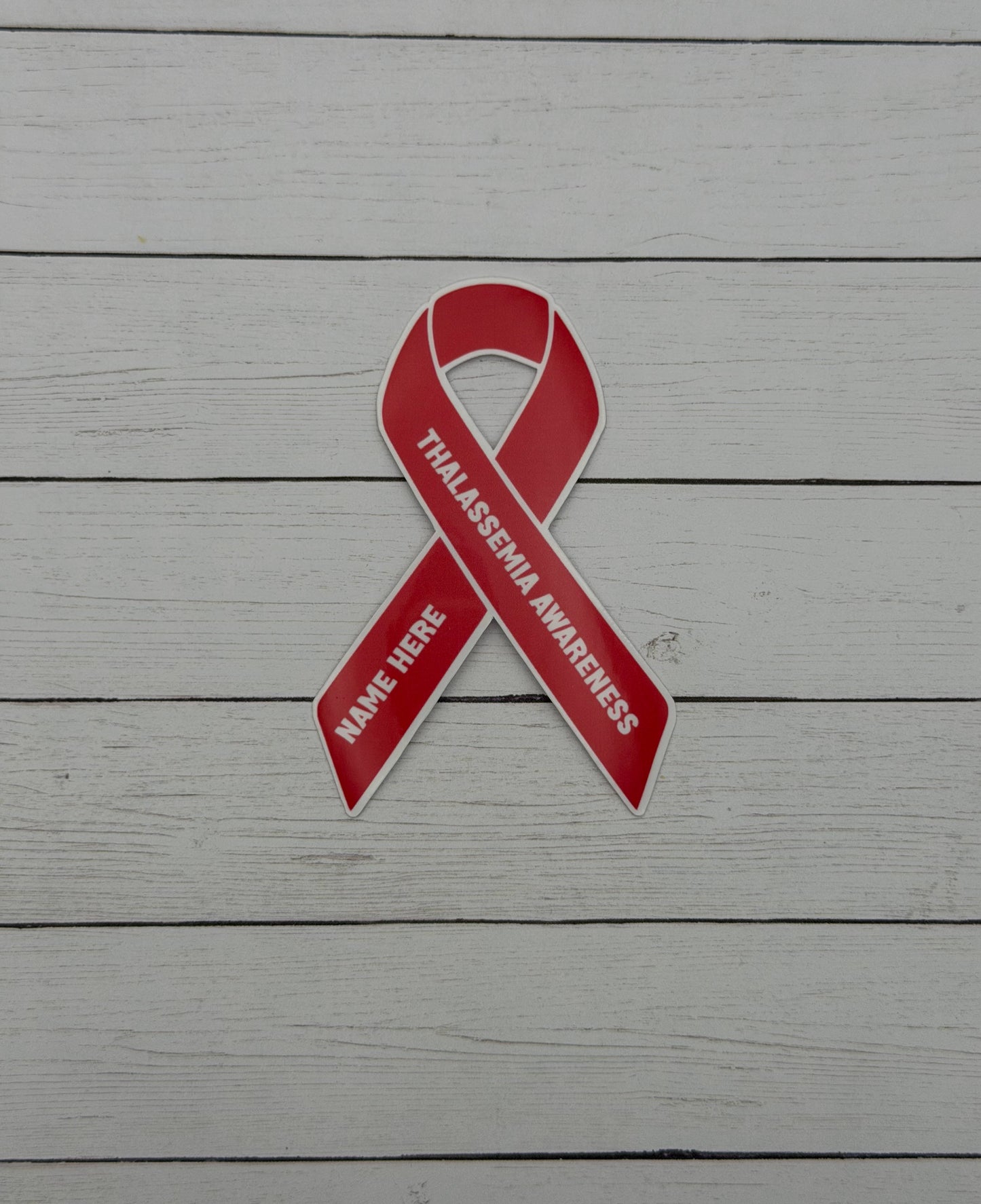 Thalassemia Awareness Custom Ribbon Sticker or Magnet