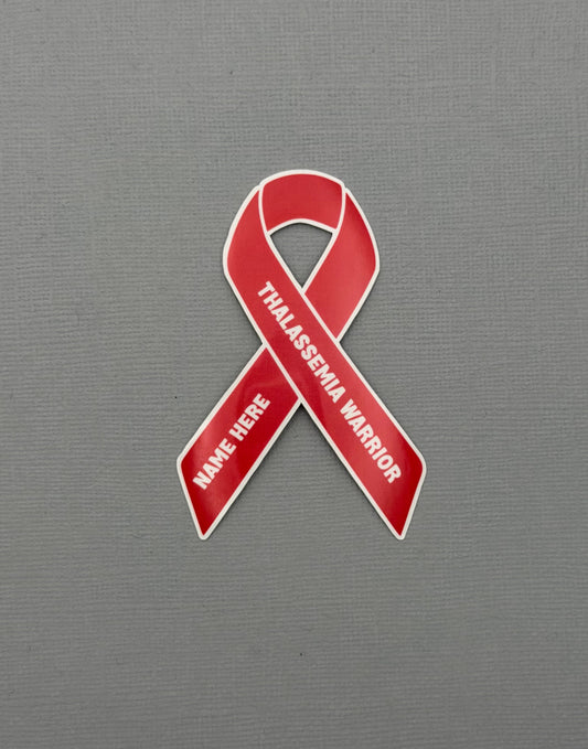 Thalassemia Warrior Custom Ribbon Sticker or Magnet