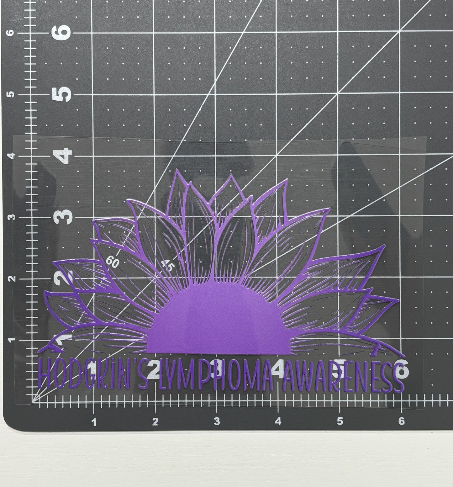 Hodgkin's Lymphoma Awareness Sunflower Car Decal