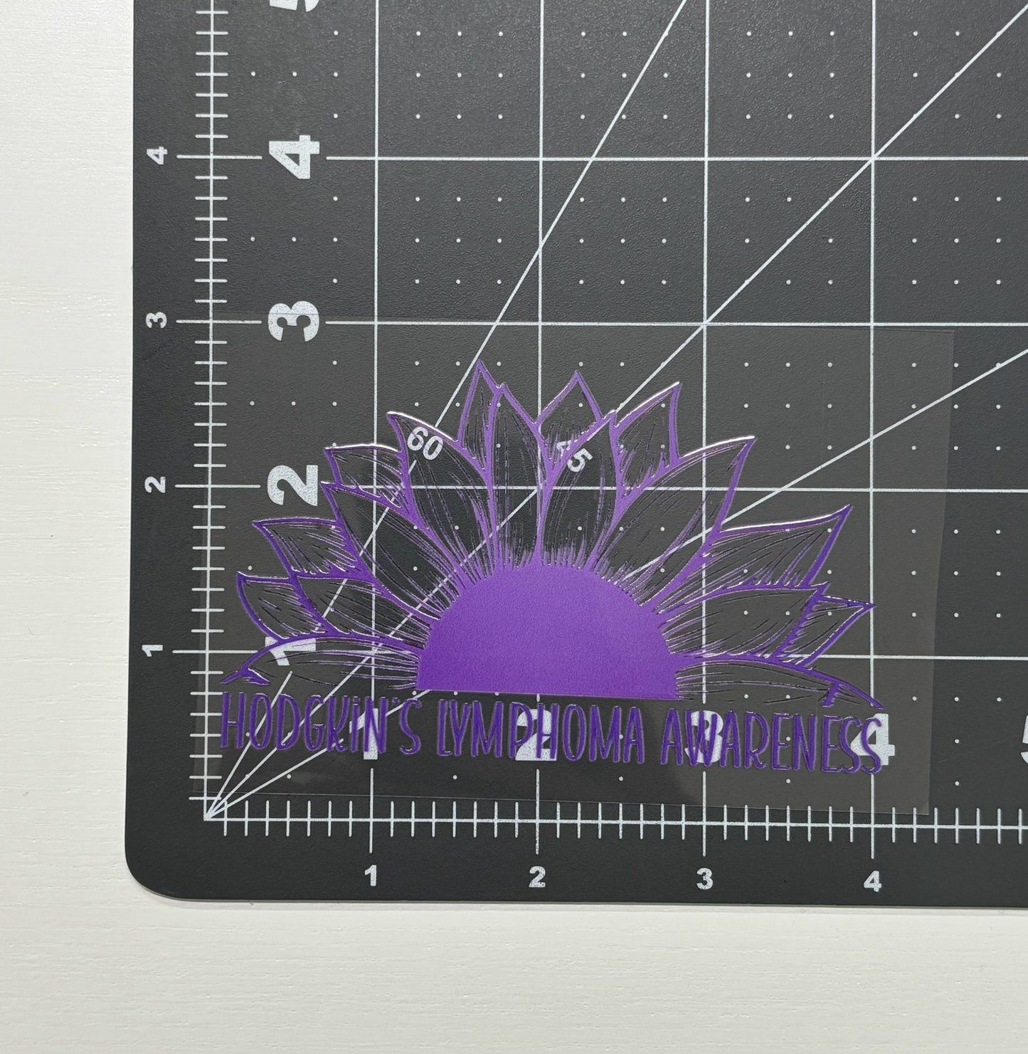 Hodgkin's Lymphoma Awareness Sunflower Car Decal