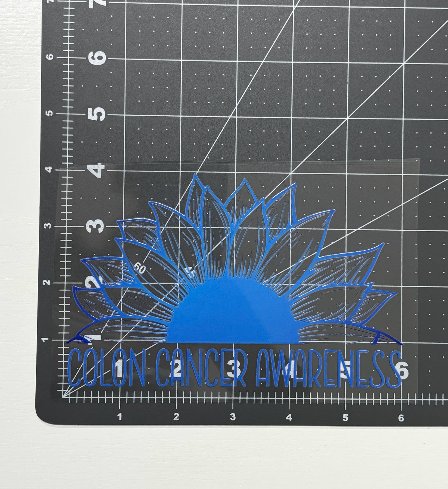 Colon Cancer Awareness Sunflower Car Decal