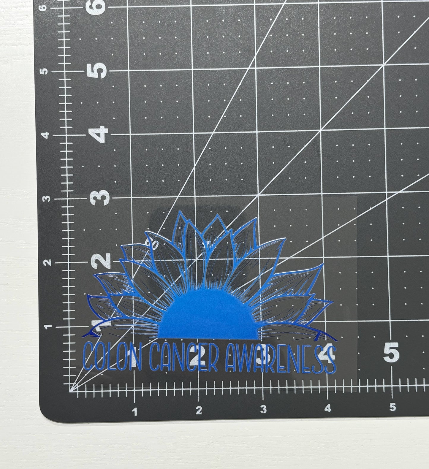 Colon Cancer Awareness Sunflower Car Decal