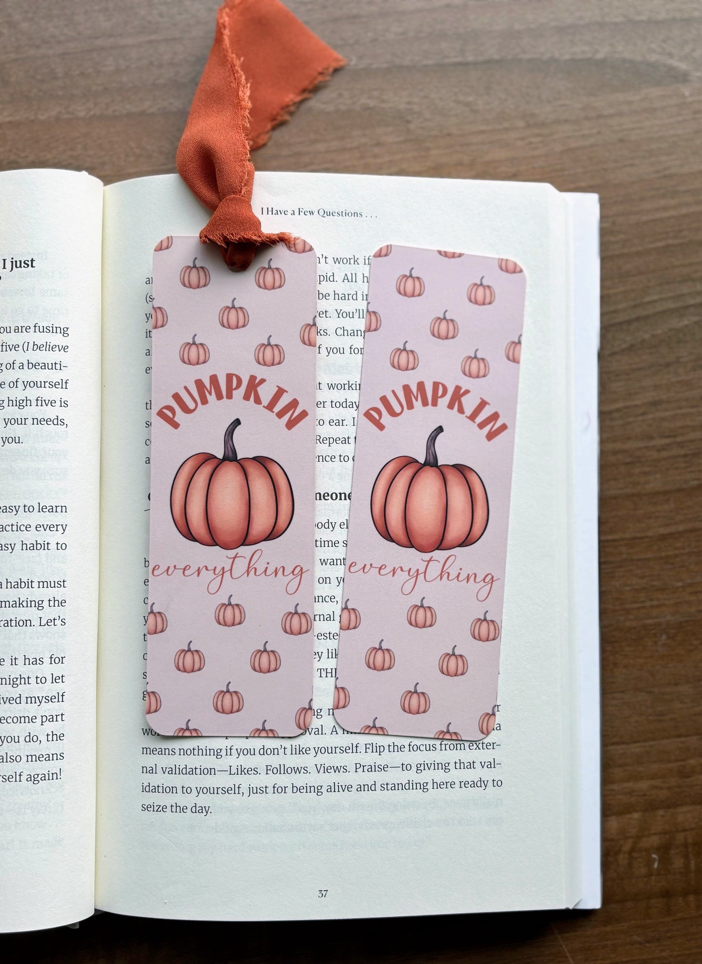 Pumpkin Everything Bookmark