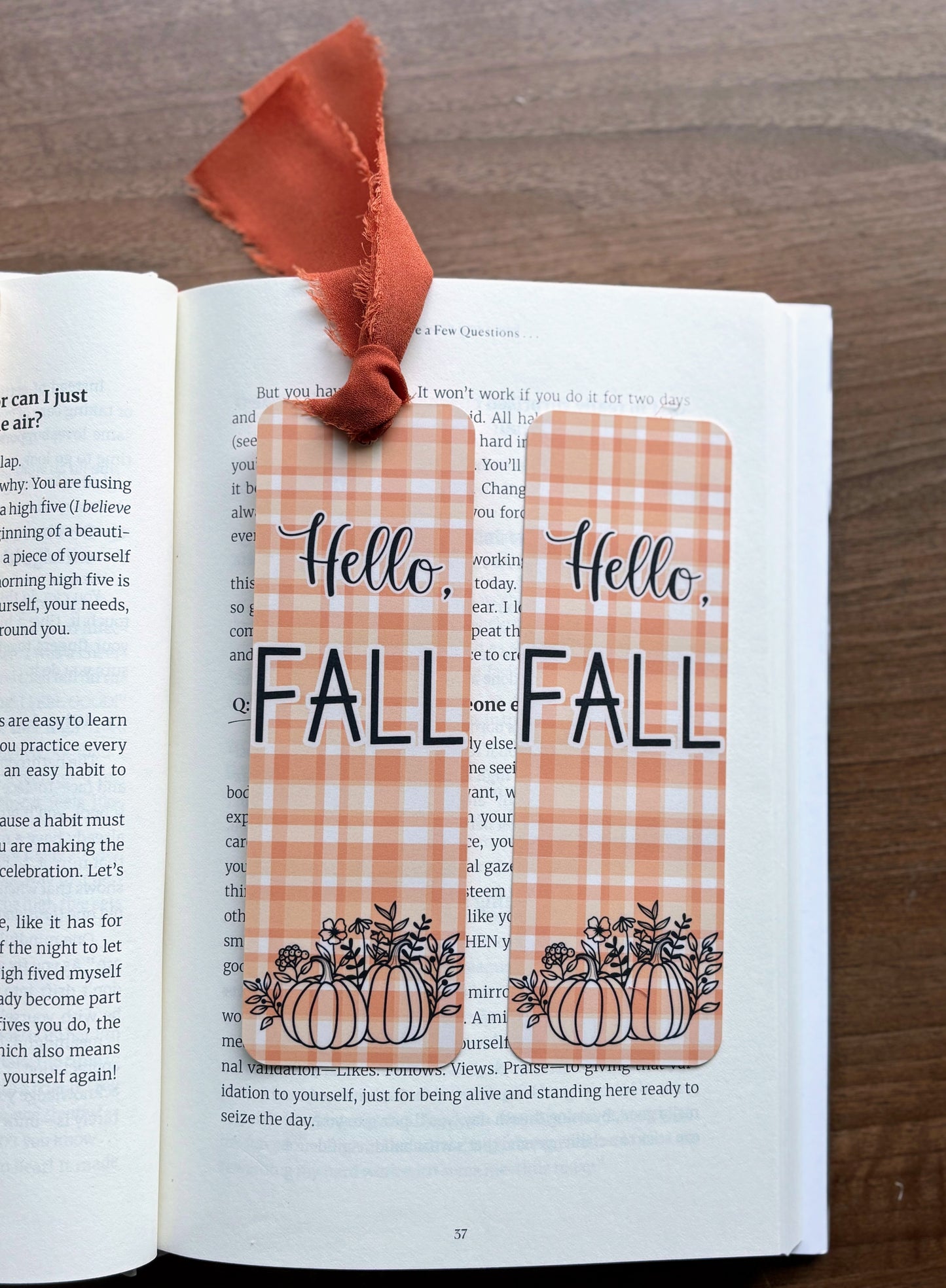 Hello, Fall Plaid Bookmark