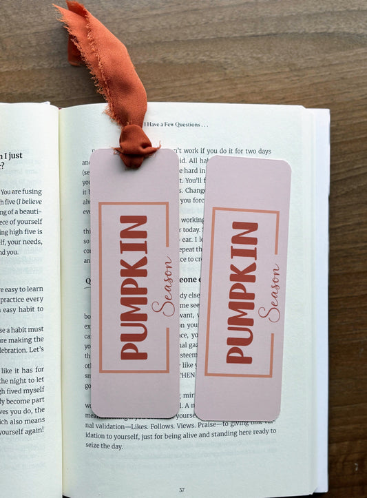 Pumpkin Season with Pumpkin & Pink coquette bow Bookmark