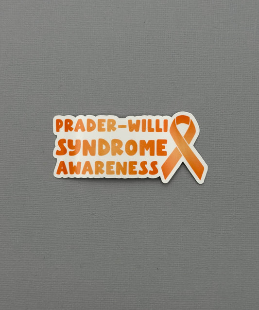 Prader–Willi Syndrome Awareness with Ribbon Sticker or Magnet