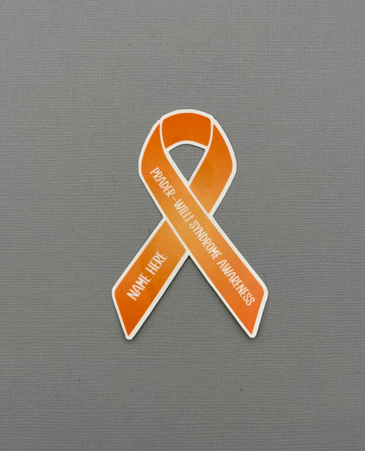 Prader–Willi Syndrome Awareness Custom Ribbon Sticker