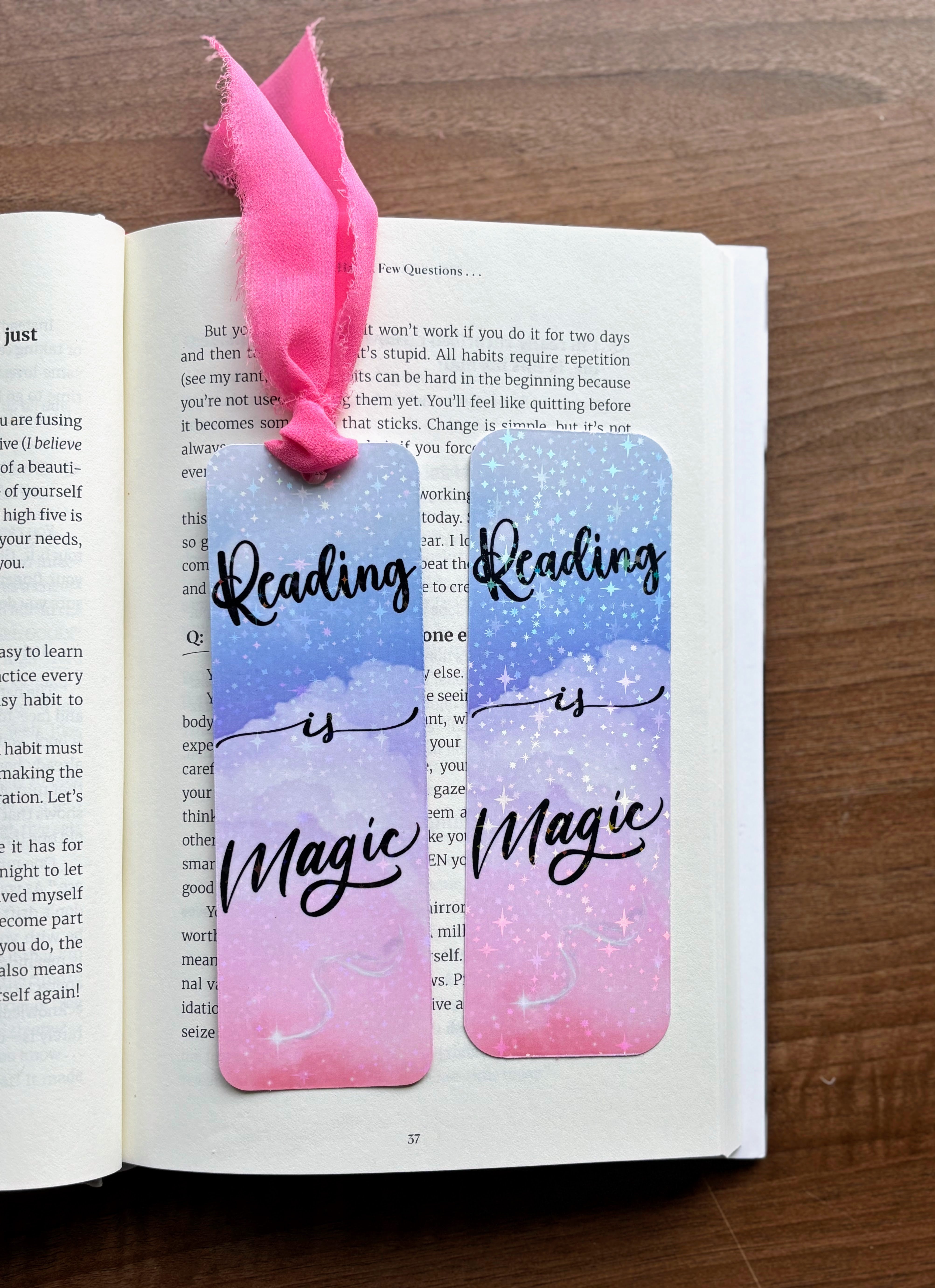 Reading is Magic Holographic Bookmark – Made with Monday