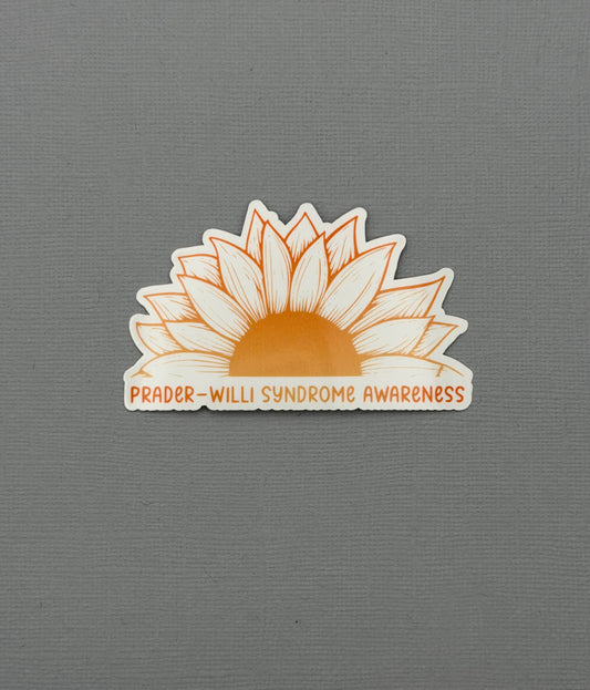 Prader–Willi Syndrome Awareness Sunflower Sticker or Magnet
