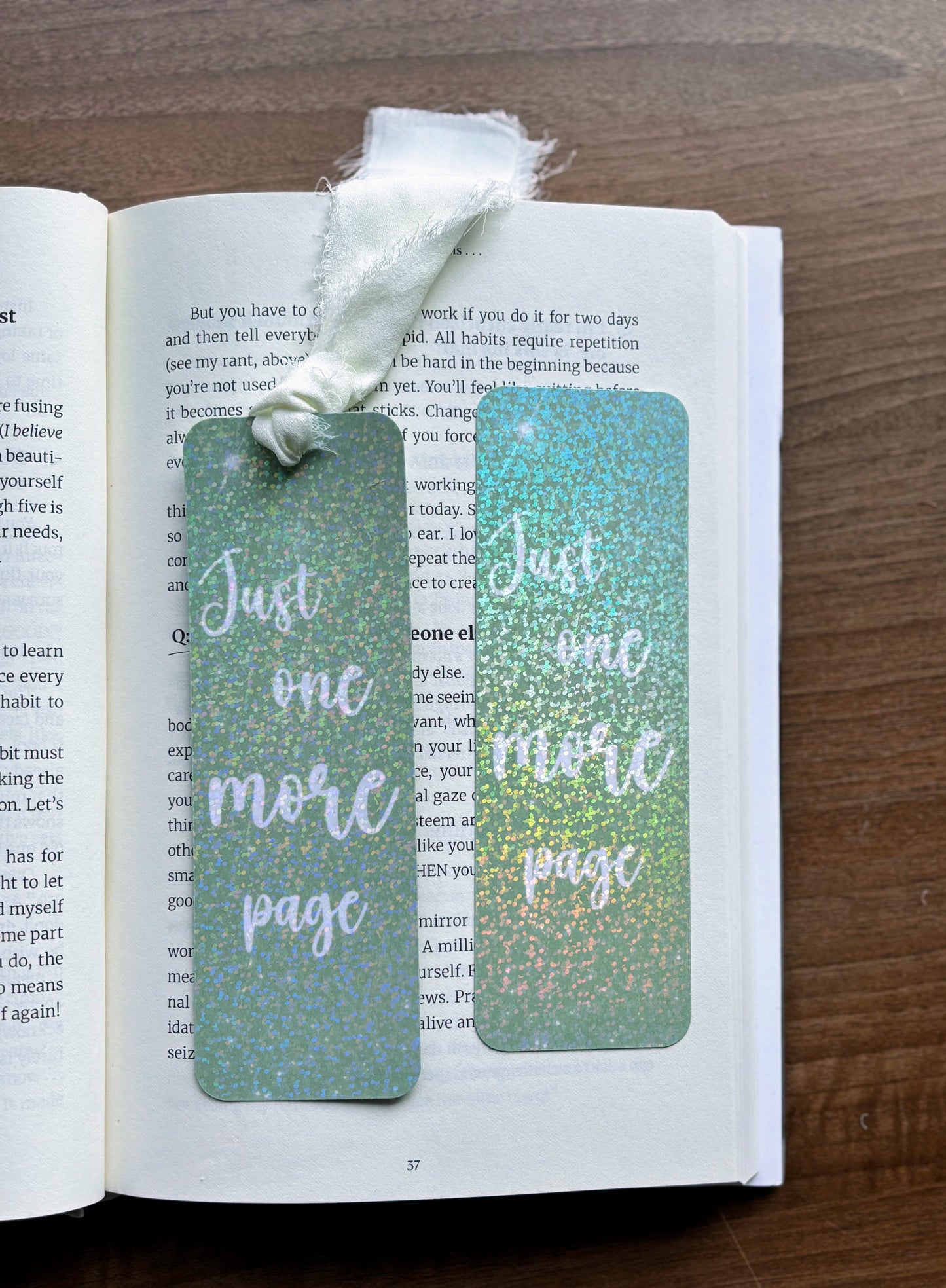 Just One More Page Holographic Bookmark