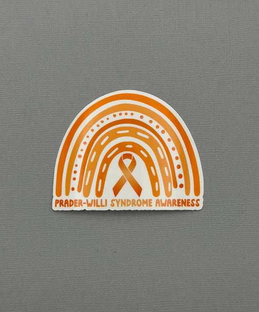 Prader–Willi Syndrome Awareness Rainbow Sticker or Magnet