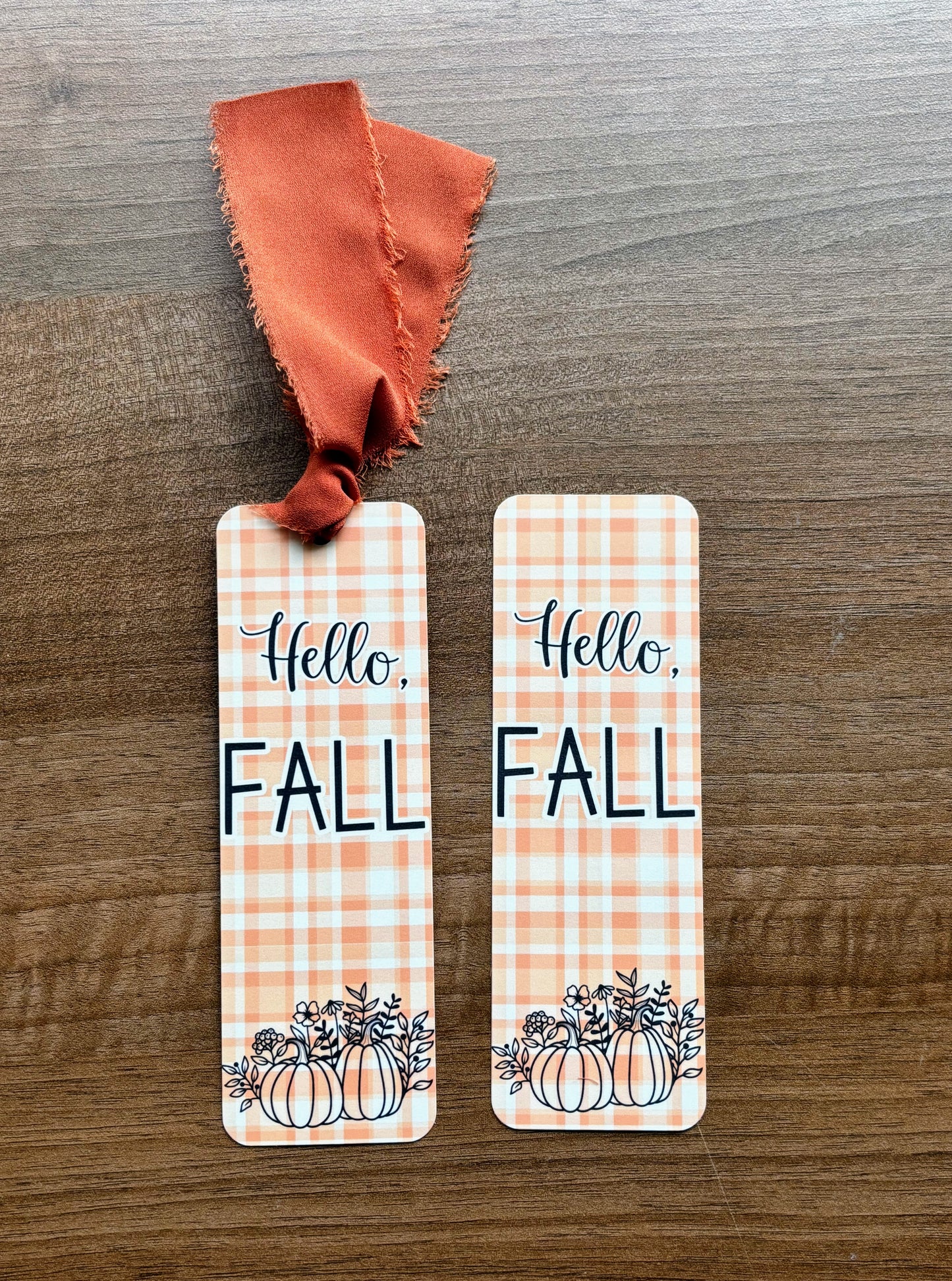 Hello, Fall Plaid Bookmark