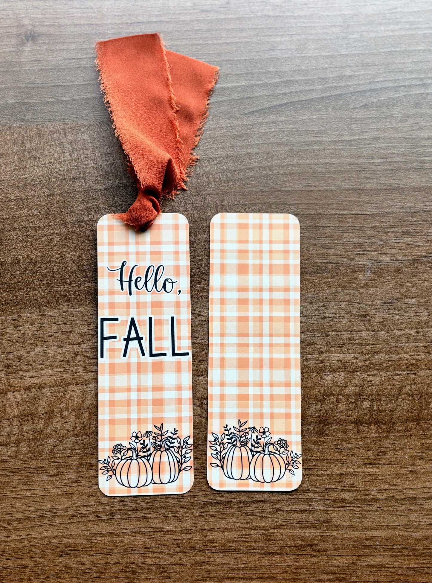 Hello, Fall Plaid Bookmark