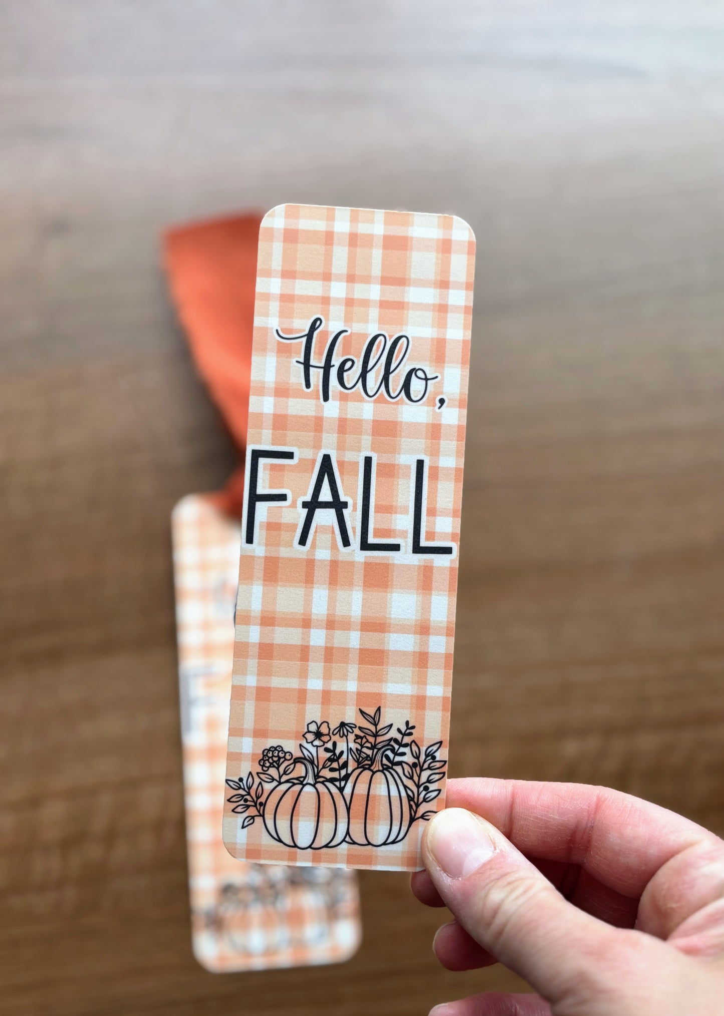 Hello, Fall Plaid Bookmark
