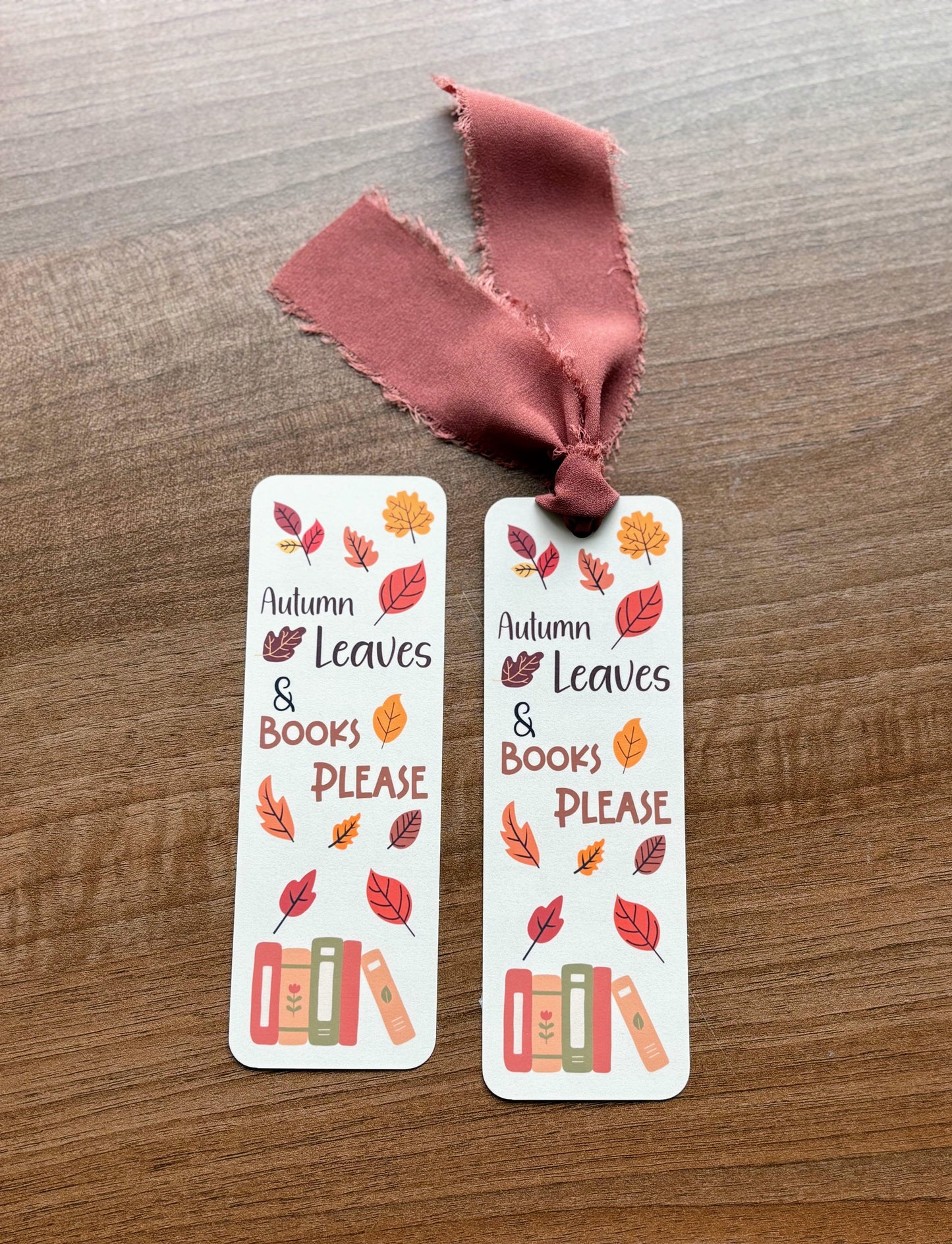 Autumn Leaves & Books Please Bookmark