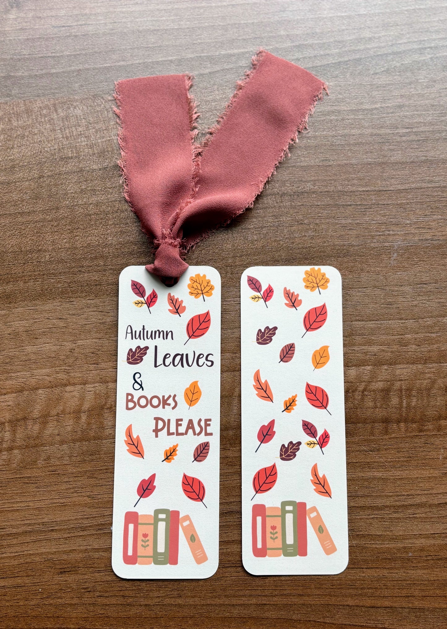 Autumn Leaves & Books Please Bookmark