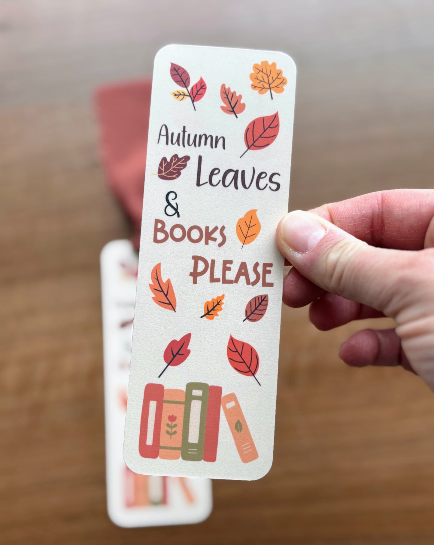 Autumn Leaves & Books Please Bookmark