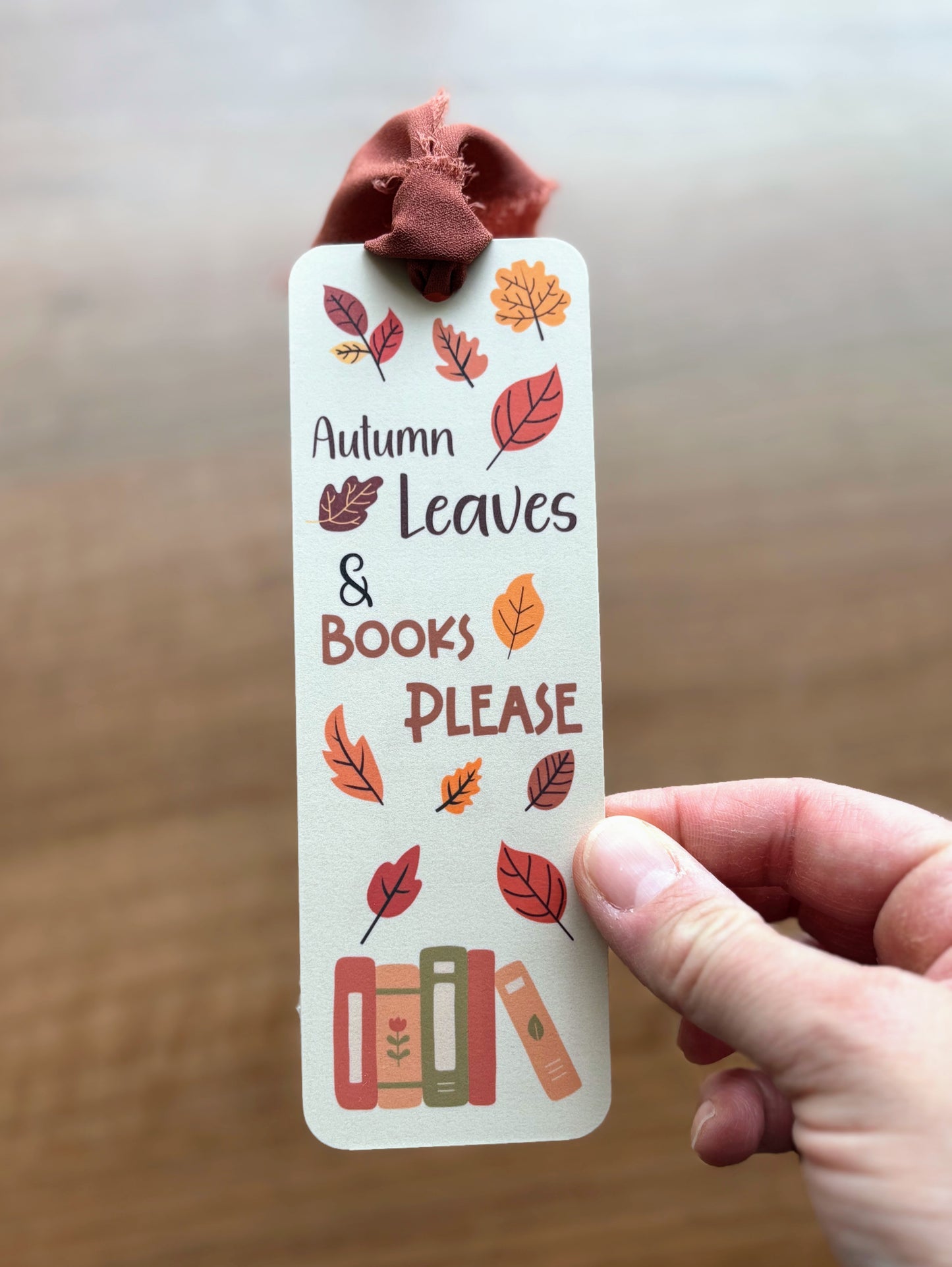 Autumn Leaves & Books Please Bookmark