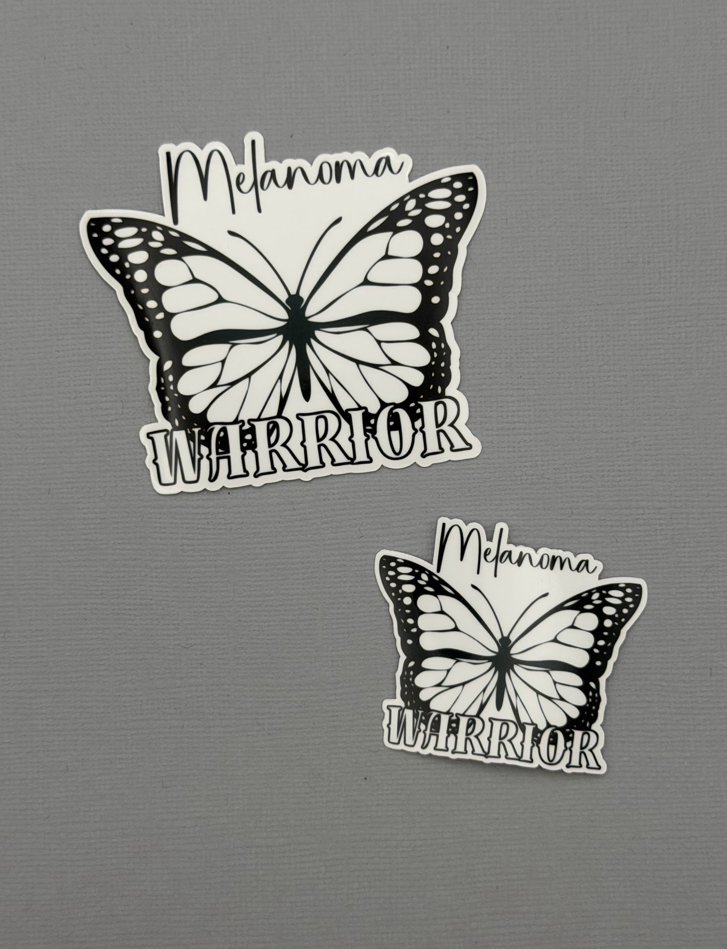 Melanoma Warrior Butterfly Sticker or Magnet
