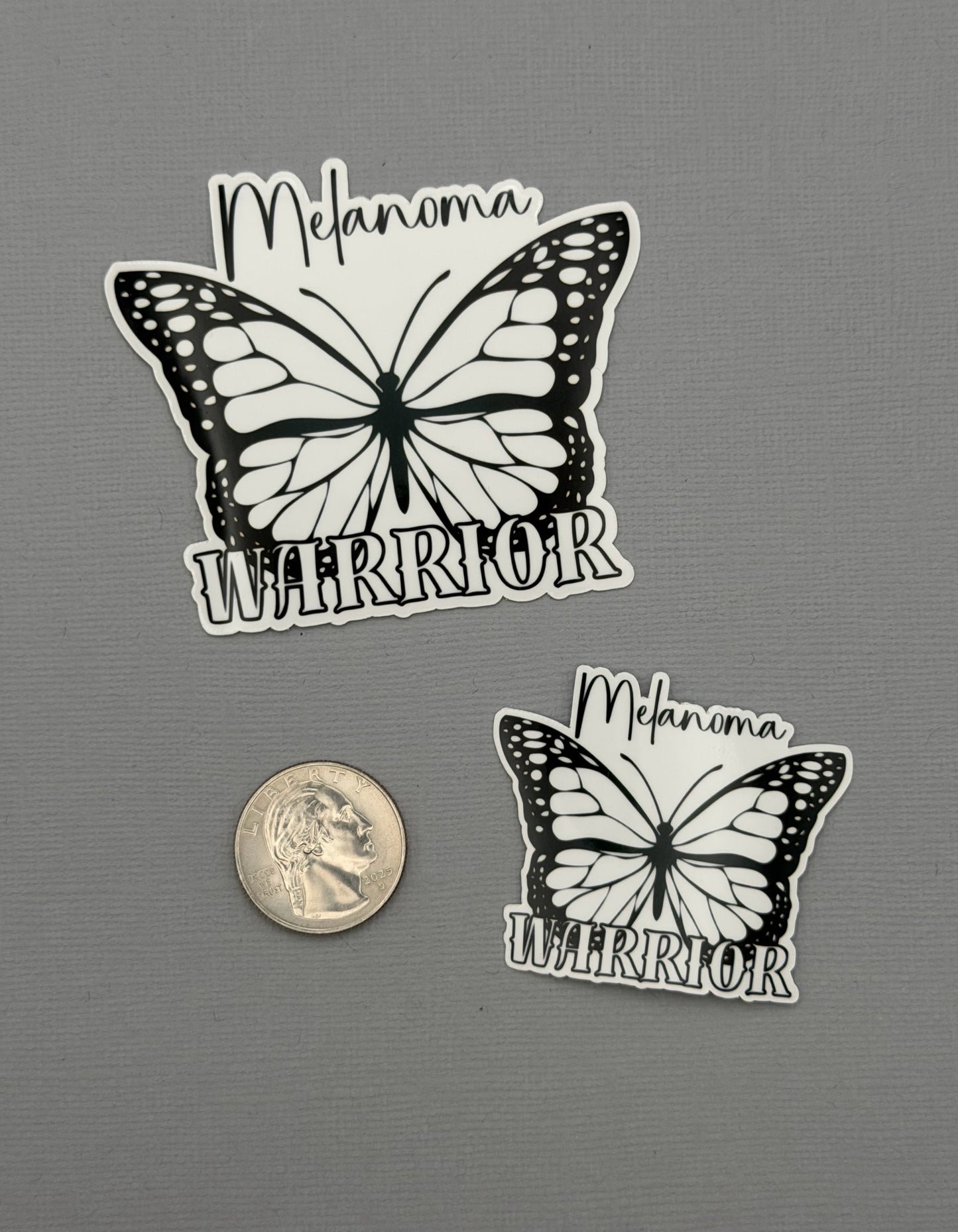 Melanoma Warrior Butterfly Sticker or Magnet