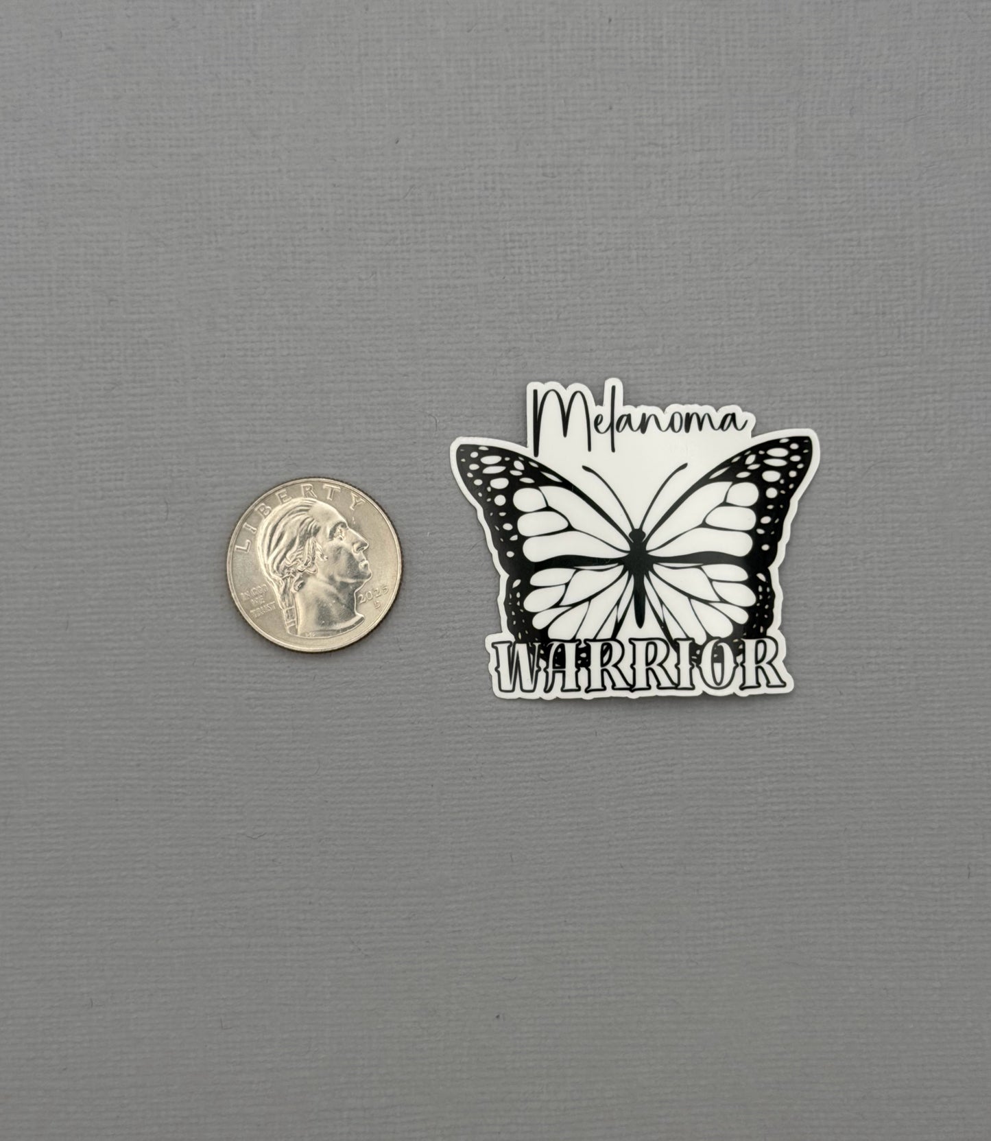 Melanoma Warrior Butterfly Sticker or Magnet