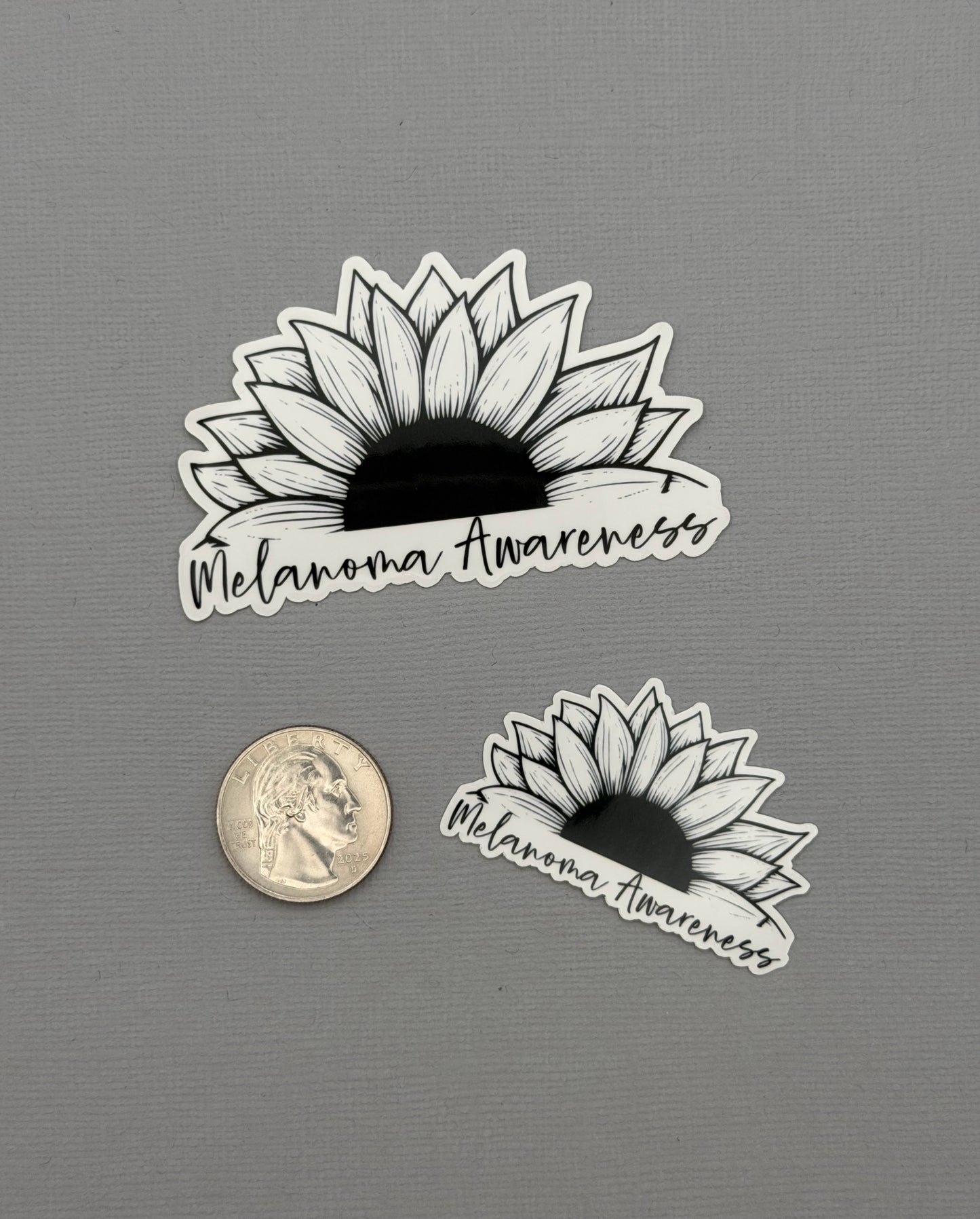 Melanoma Awareness Sunflower Sticker or Magnet