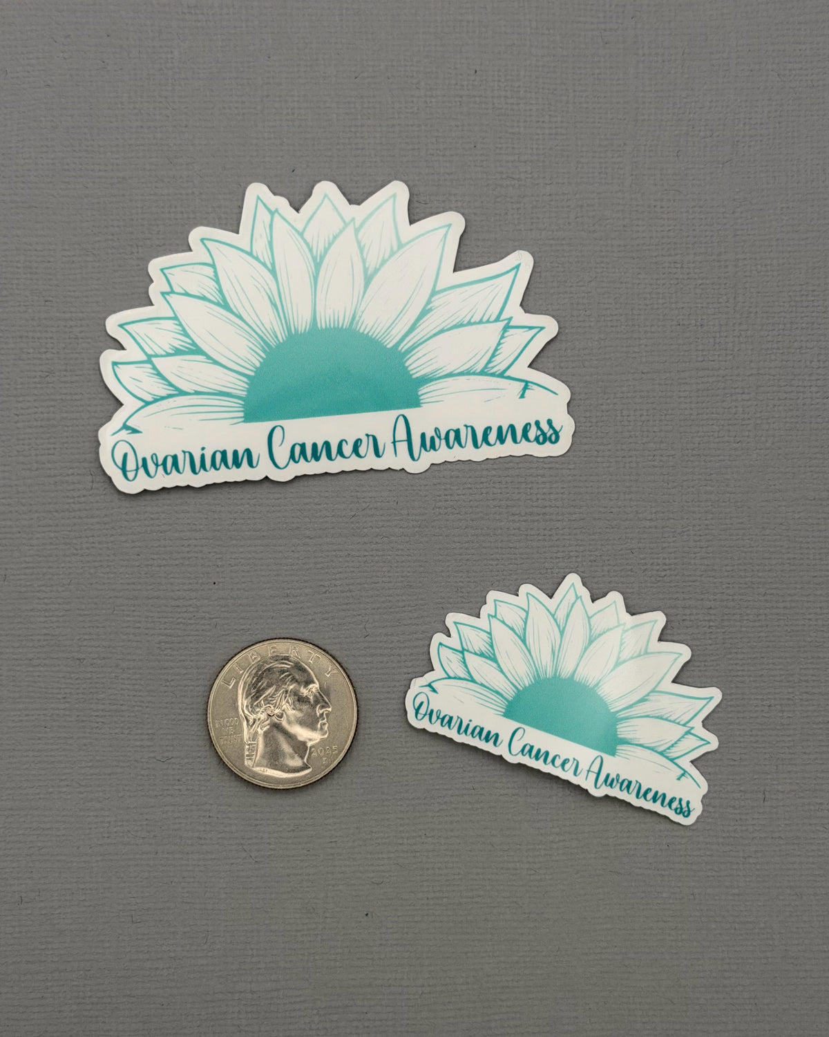 Ovarian Cancer Awareness Sunflower Sticker or Magnet