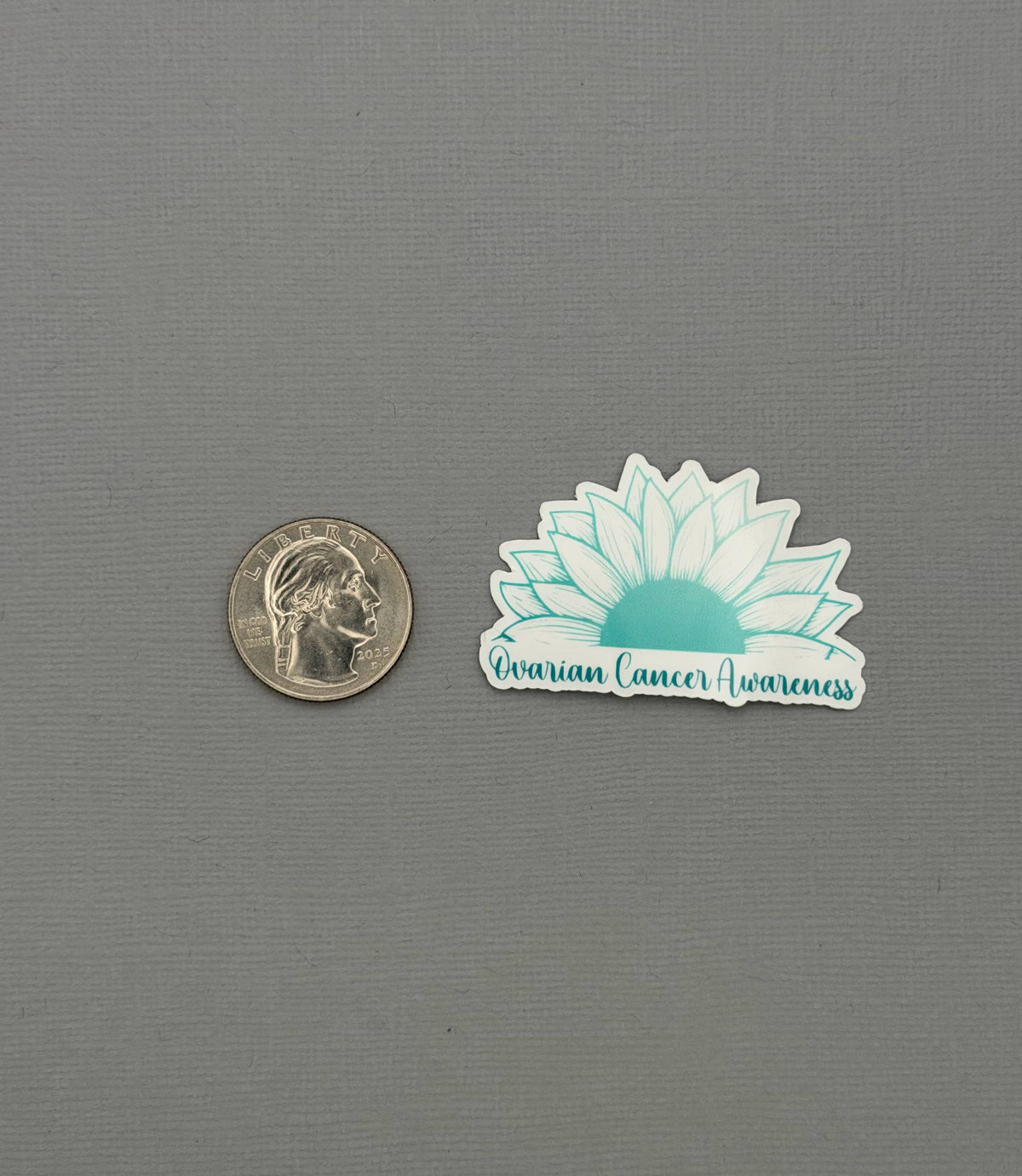 Ovarian Cancer Awareness Sunflower Sticker or Magnet