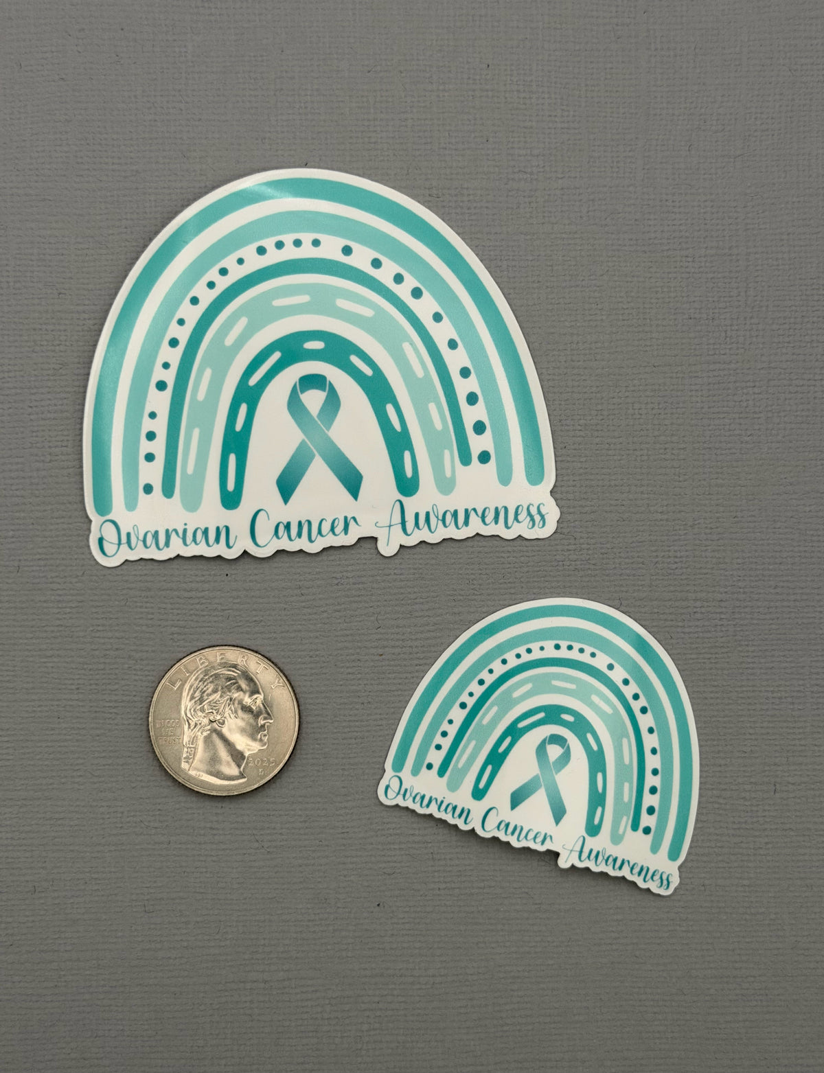 Ovarian Cancer Awareness Rainbow Sticker or Magnet